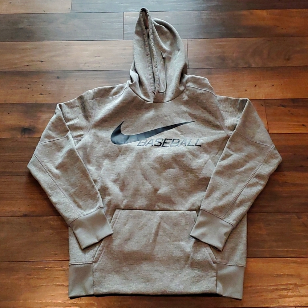 Nike Drifit Heathered Grey Baseball Hoodie